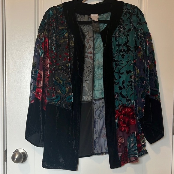 Chico's Multicolor Velvet Blazer - Picture 1 of 3